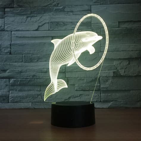 Дельфин ночник креативный подарок необычная светодиодная защита глаз 3d ...