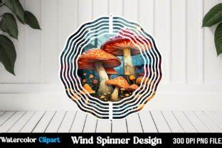 3D Mushroom S Wind Spinner Sublimation Graphic By Mockup Shops