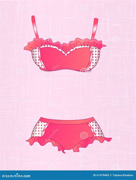 Fashion Pink Female Lingerie Stock Vector Illustration Of Brassiere Black 61479465