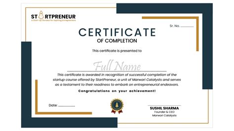 Startpreneur Verify Certificate