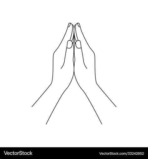 Hands Folded In Prayer Royalty Free Vector Image