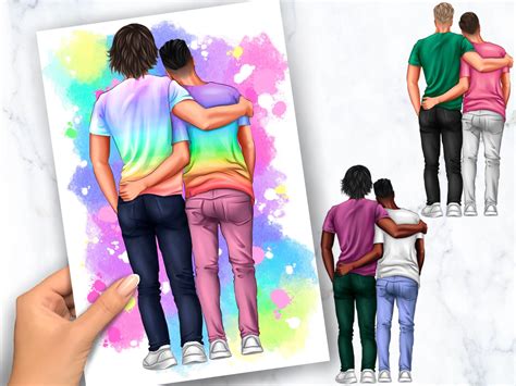 Best Friends Clipart Gay Clipart Guys Friends Couple Etsy