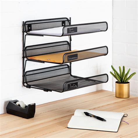 3-tier Mesh Desk Organizer, Black