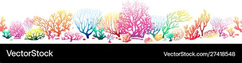 Border Pattern With Multicolor Corals Royalty Free Vector