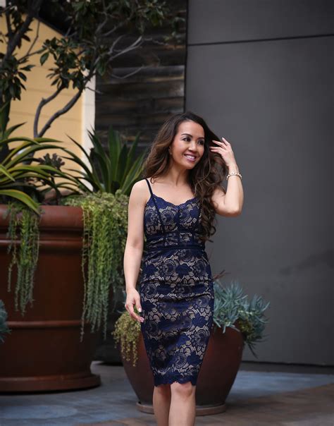 Spring Outfit Navy Lace Dress Nude Sandals For Under Stylish Petite