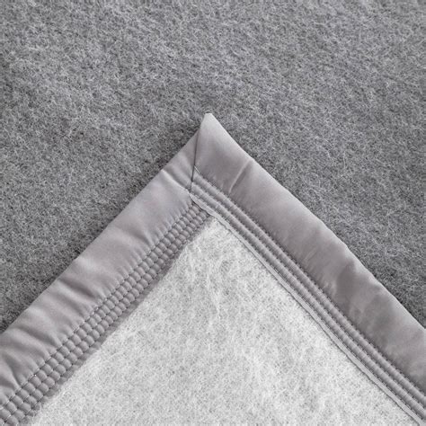 Couverture pure laine vierge Woolmark 500g m² VOLTA 240x260 cm Gris Acier