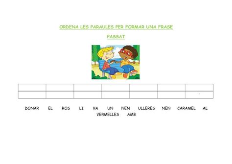 Ejercicio De ORDENAR PARAULES PER FORMAR FRASES Cuadernos