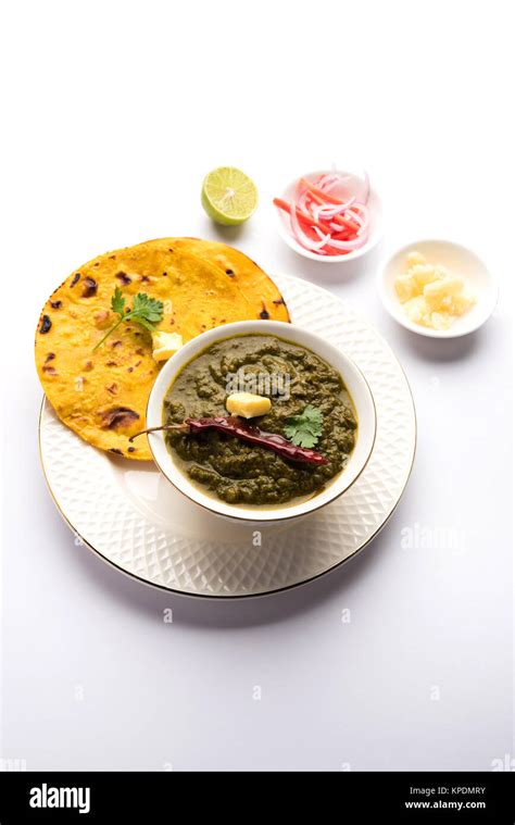 Sarson Ka Saag Makki Ki Roti Popular North Indian Main Course Menu Usually Prepared In Winter