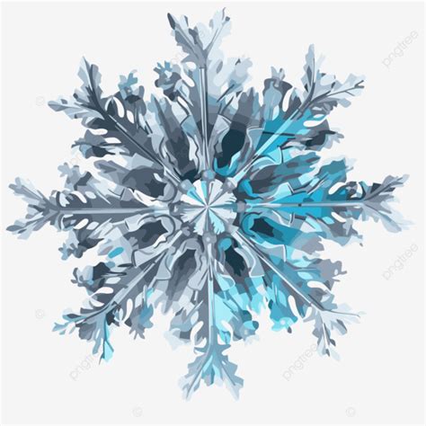 Transparent Snowflake Vector Sticker Clipart Silver And Blue Snowflake