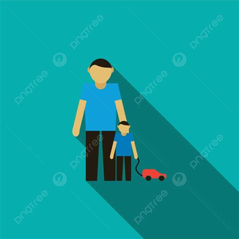 Padre E Hijo Iconflat Estilo Esposa Niño Símbolo Vector Png Dibujos