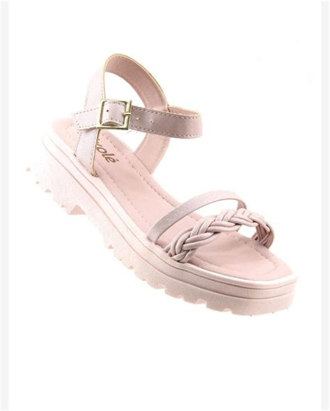 Riachuelo Sandália Tininha Infantil Tiras Brilhante Nude