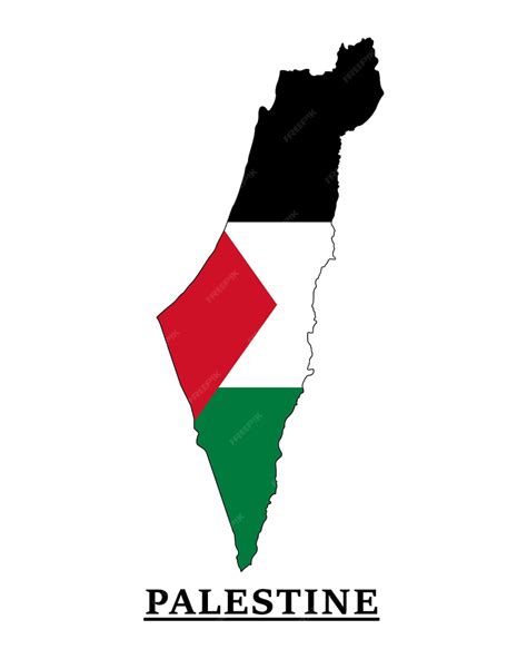 Premium Vector Palestine National Flag Map Design Illustration Of