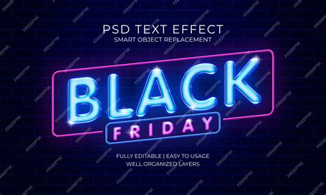 Premium Psd Black Friday Neon Text Effect Template