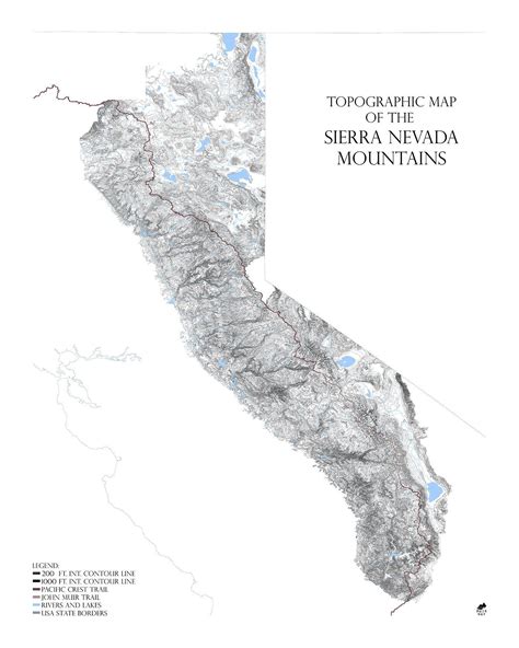 map of the sierra nevada mountains 5
