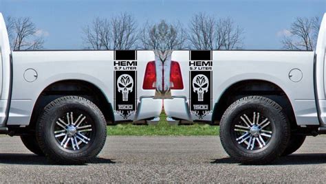 2x Dodge Hemi 57 Liter Ram 1500 Bed Side Vinyl Decals Graphics Rally