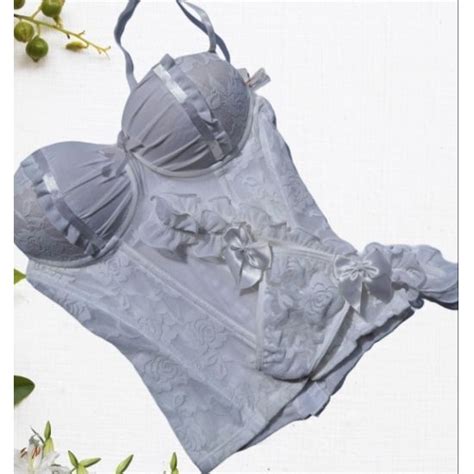Conjunto Lingerie Espartilho Corset E Calcinha Fio Dental Shopee Brasil