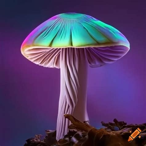 Artistic Depiction Of A Mushroom With A Glowing Aura