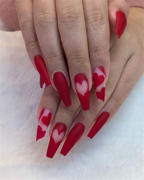 Valentine S Day Red And Pink Nails A Perfect Match For This Special