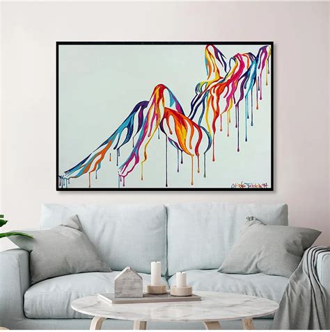 Nigikala Pop Art Colorful Abstract Art Sexy Girl Nude Art Canvas Painting Wall Art Picture For