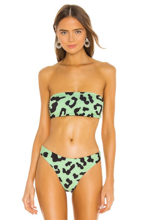 BEACH RIOT Kelsey Bikini Top In Green Leopard REVOLVE