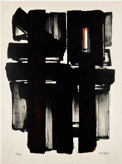 Pierre Soulages Lithographie N° 3 1957 Mutualart