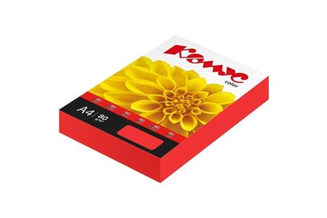 Цветная бумага Комус color красный интенсив, 80 г, а4, 500 л 619959 ...