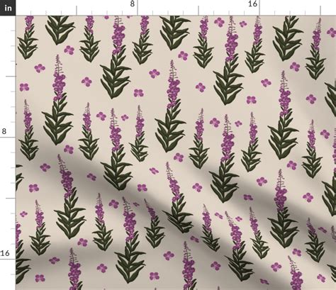 Fireweed Nude Repeat Fabric Spoonflower