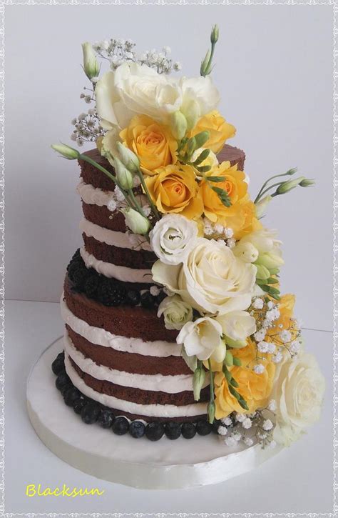 Naked Cake With Fresh Flowers Cake By Zuzana Kmecova Cakesdecor