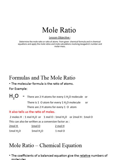 Mole Ratio Download Free Pdf Mole Unit Chemistry