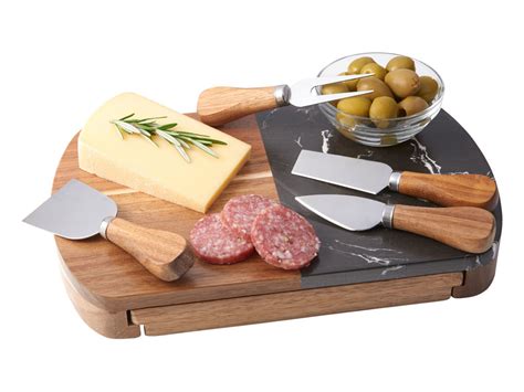 Набор для сыра в подарочной коробке из акации и мрамора «Date» (арт ...