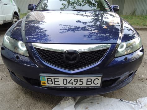 Ангельские глазки, фары чёрный мат. — Mazda 6 (1G) GG, 2 л, 2004 года ...