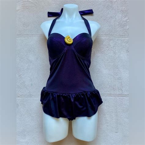 Hot Topic Swim Hot Topic Disney Ursula Onepiece Bathing Suit Medium Purple Halter Style Nwt