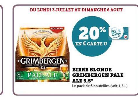 Promo Bière Blonde Grimbergen Pale Ale 5 5 chez Hyper U iCatalogue fr