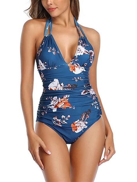 Inadays Slimming One Piece Bathing Suit for Women Slimming Halter