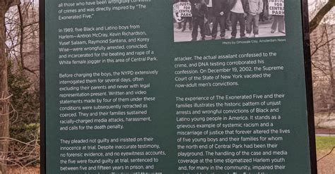 Gate Of The Exonerated Is Unveiled At Central Park Grassroots Wire