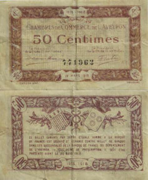 50 Centimes Chambres De Commerce De L Aveyron 12 Department Of