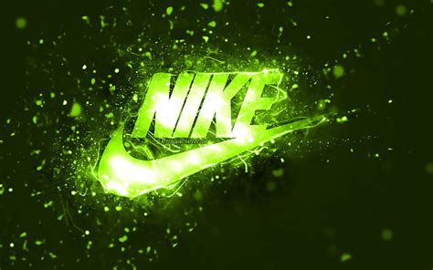 Nike Lime Logo Lime Neon Lights Creative Lime Abstract Background