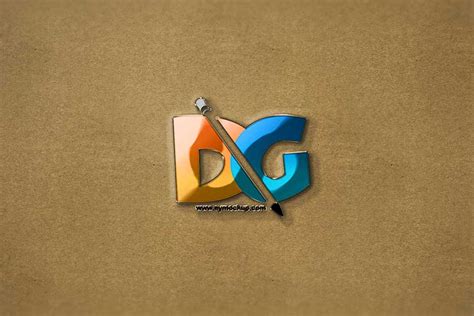 Free Download 3D Gold Logo Mockup in PSD - Designhooks