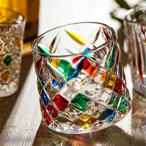 Juego De 1 Vasos De Whisky Pintados A Mano Giratorios Vasos De Whisky