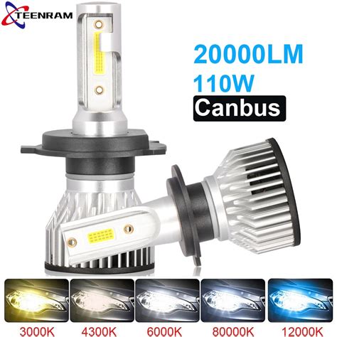 자동차 조명 H4 LED CANBUS LED H7 20000LM H11 램프 자동차 전조등 전구 터보 안개등 12V 24V