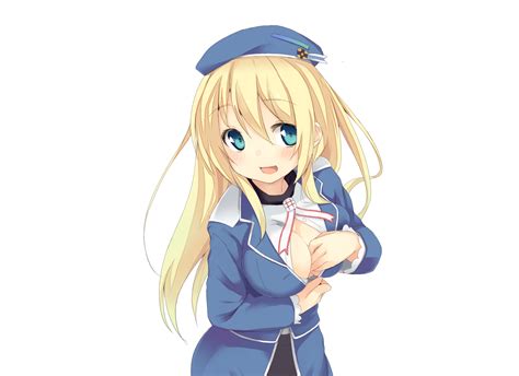 Aliasing Anthropomorphism Atago Kancolle Blonde Hair Blue Eyes Blush