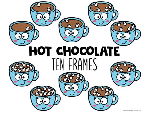 Winter Themed 10 Frames Snowman Hot Chocolate Snow Globe TPT