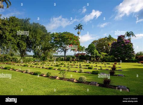 View Of The Graves Laid Out In Formal Straight Lines With Bronze