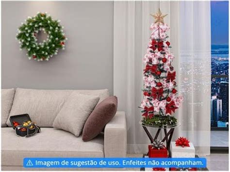 Rvore De Natal Nevada M Verde E Branca Galhos Casambiente