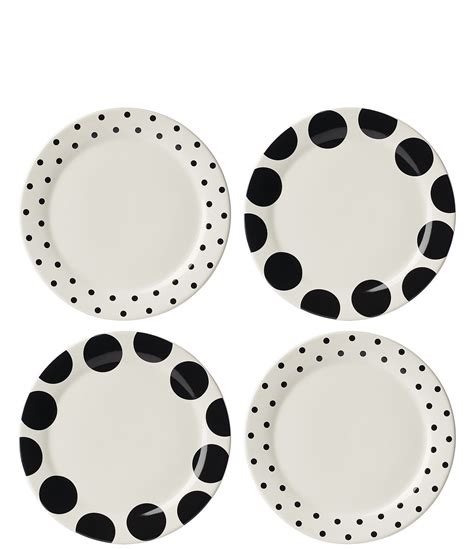 Kate Spade New York On The Dot Assorted Dinner Plates Set Of 4 Dillard S