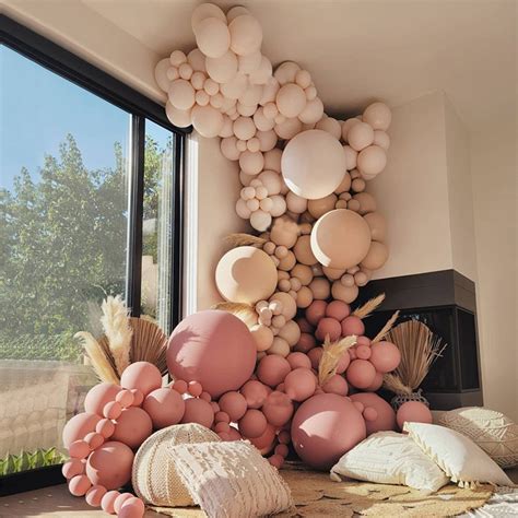 PCS Balloons Garland Arch Kit Retro Double Layers Pink Nude Etsy Australia