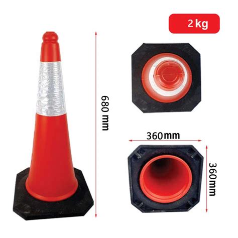 【cod】safety Cone Traffic Pvc Cone Double Reflective Sticker 680mm Road
