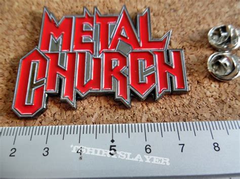 Metal Church, Metal Church shaped logo pin badge Pin / Badge (DefendAOR ...