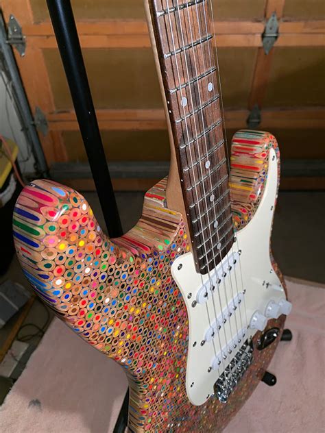 Dude Created A Custom Electric Guitar With 1200 Colored Pencils