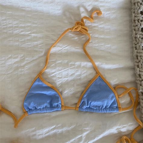 Frankies Bikinis Terrycloth Bikini Set In Bluebird Depop